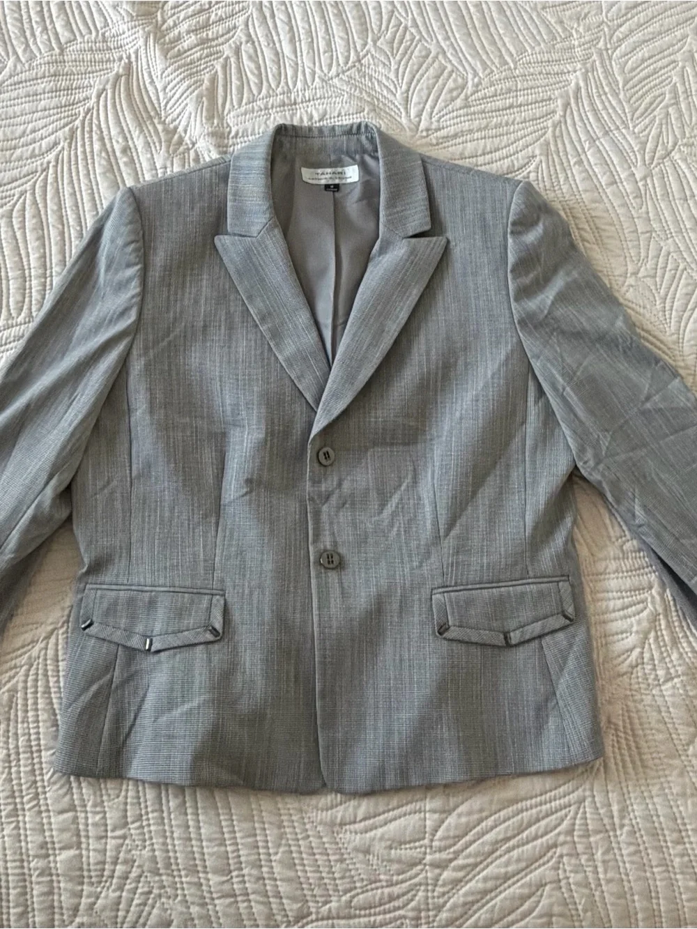 Tahari Light Gray Pinstripe Women's Blazer